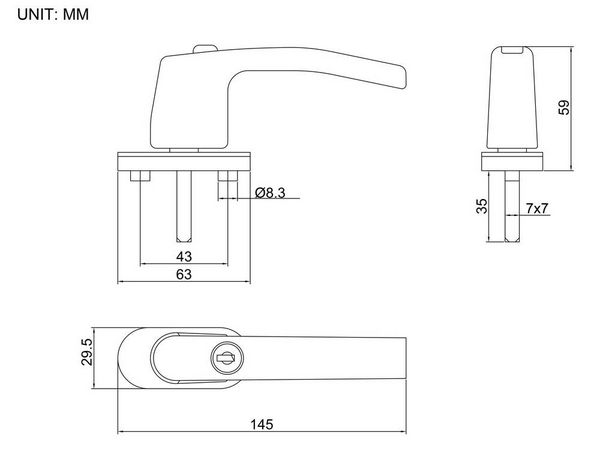 Produktbild: Sygonix SY-7065784 Fenstergriff abschlie&szlig;bar Wei&szlig;
