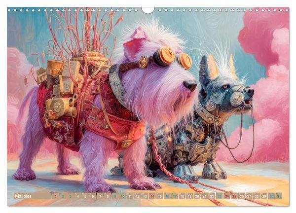 Produktbild: Punkerhunde - Witzige Illustrationen (Wandkalender 2026 DIN A3 quer), CALVENDO Monatskalender
