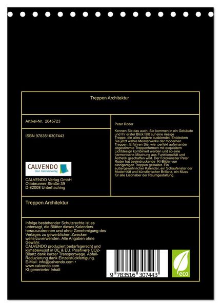 Produktbild: Treppen Architektur (Tischkalender 2026 DIN A5 hoch), CALVENDO Monatskalender