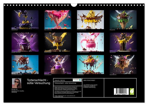 Produktbild: Tortenschlacht - s&uuml;&szlig;e Versuchung (Wandkalender 2026 DIN A3 quer), CALVENDO Monatskalender