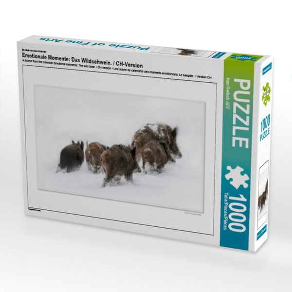 Produktbild: CALVENDO Puzzle Ein Motiv aus dem Kalender Emotionale Momente: Das Wildschwein. / CH-Version | 1000 Teile Lege-Gr&ouml;&szlig;e 64x48cm Foto-Puzzle f&uuml;r gl&uuml;ckliche Stunden