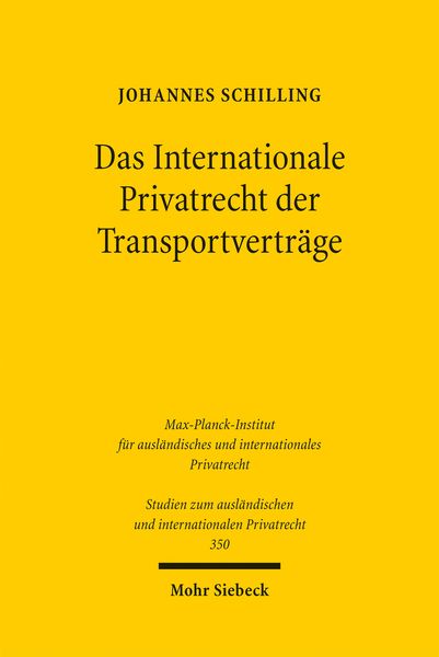 Produktbild: Das Internationale Privatrecht der Transportvertr&auml;ge