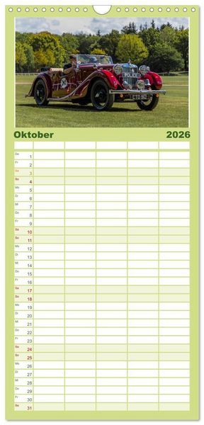 Produktbild: Familienplaner 2026 - Historischer Rennsport - vom Feinsten mit 5 Spalten (Wandkalender, 21 x 45 cm) CALVENDO