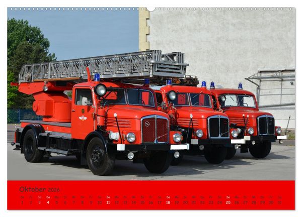 Produktbild: DDR Feuerwehr Klassiker (Wandkalender 2026 DIN A2 quer), CALVENDO Monatskalender