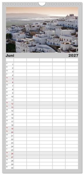 Produktbild: Familienplaner 2027 - Momente einer Reise - Costa de la Luz mit 5 Spalten (Wandkalender, 21 x 45 cm) CALVENDO