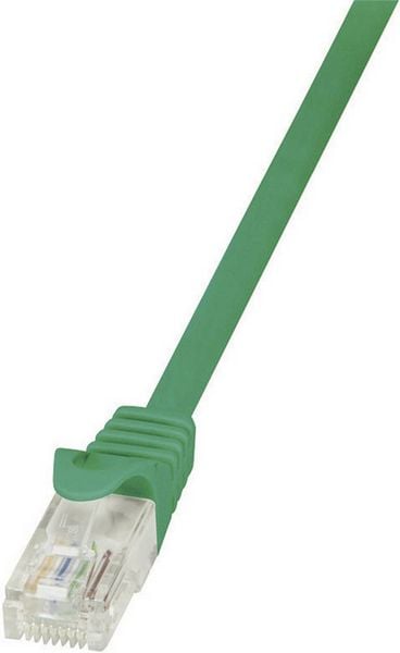 Produktbild: LogiLink CP2075U RJ45 Patchkabel CAT 6 U/UTP 5.00m Gr&uuml;n mit Rastnasenschutz 1St.