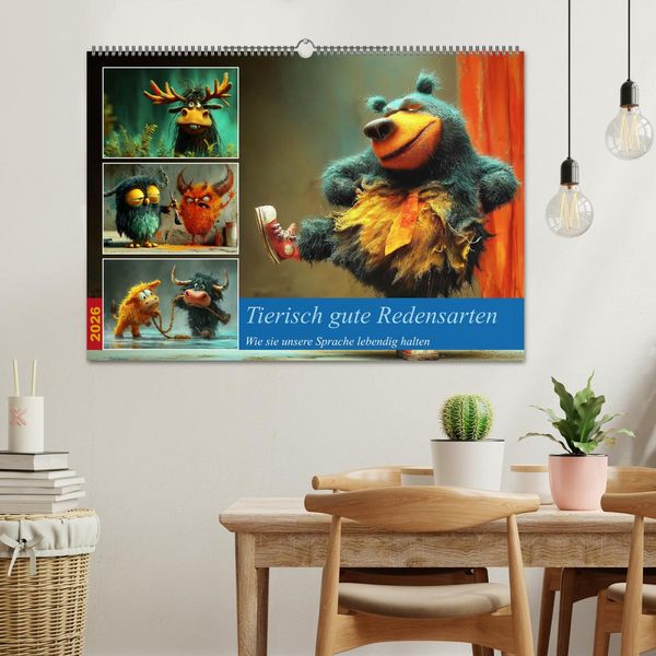 Produktbild: Tierisch gute Redensarten (Wandkalender 2026 DIN A2 quer), CALVENDO Monatskalender