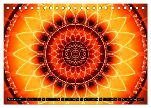 Produktbild: Energie - Mandalas in orange (Tischkalender 2026 DIN A5 quer), CALVENDO Monatskalender