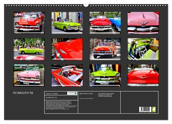 Produktbild: PLYMOUTH '55 (Wandkalender 2026 DIN A2 quer), CALVENDO Monatskalender