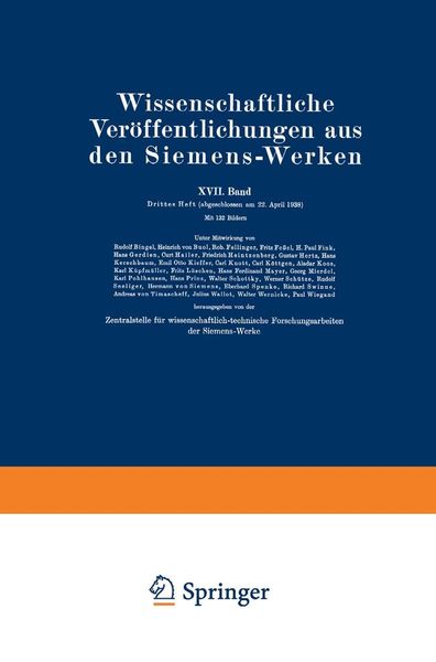 Produktbild: Wissenschaftliche Ver&ouml;ffentlichungen aus den Siemens-Werken