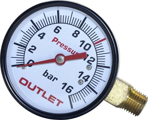Produktbild: Aerotec Manometer 9052069 Anschluss (Manometer): R&uuml;ckseite Au&szlig;engewinde 1/4\" 1St.