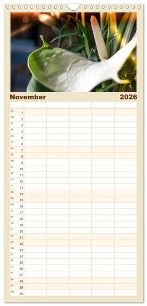 Produktbild: Familienplaner 2026 - Bl&uuml;ten im Retro-Style mit 5 Spalten (Wandkalender, 21 x 45 cm) CALVENDO