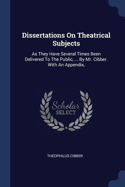 Produktbild: Dissertations On Theatrical Subjects