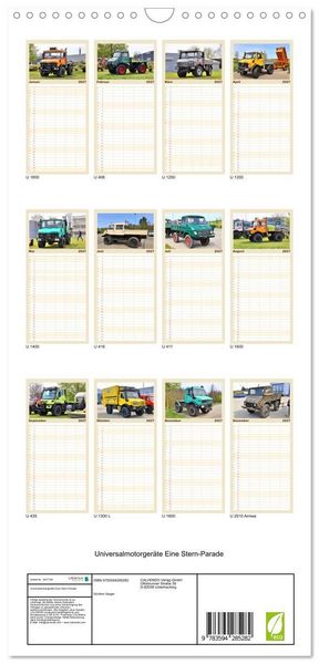 Produktbild: Familienplaner 2027 - Universalmotorger&auml;te Eine Stern-Parade mit 5 Spalten (Wandkalender, 21 x 45 cm) CALVENDO