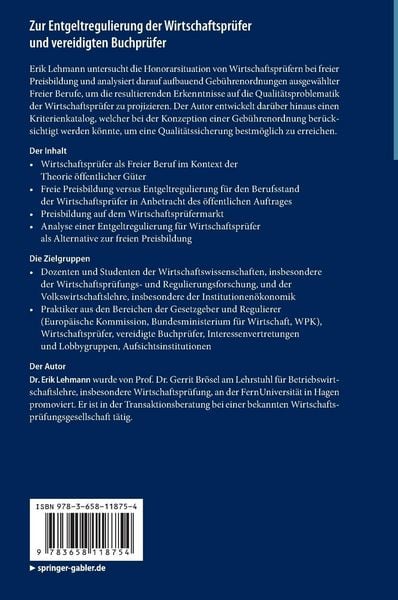 Produktbild: Zur Entgeltregulierung der Wirtschaftspr&uuml;fer und vereidigten Buchpr&uuml;fer