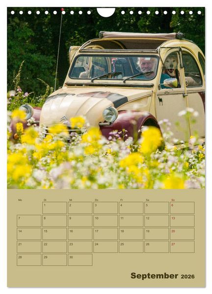 Produktbild: Citro&euml;n 2 CV &ndash; Flower Power (Wandkalender 2026 DIN A4 hoch), CALVENDO Monatskalender