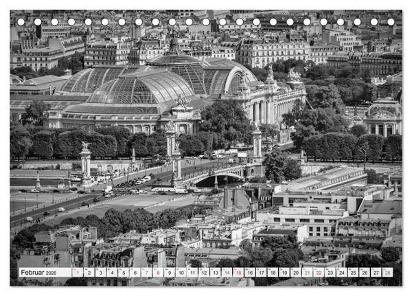 Produktbild: PARIS Monochrome Impressionen (Tischkalender 2026 DIN A5 quer), CALVENDO Monatskalender
