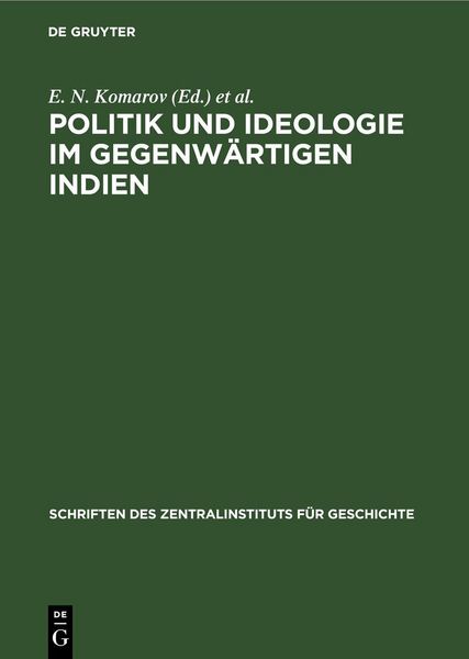 Produktbild: Politik und Ideologie im gegenw&auml;rtigen Indien