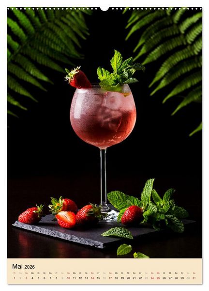 Produktbild: Cocktails mit Blumen und Pflanzen (Wandkalender 2026 DIN A2 hoch), CALVENDO Monatskalender