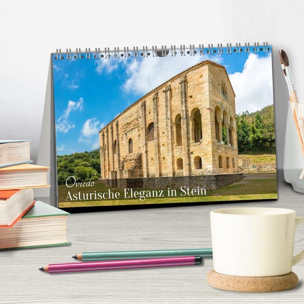 Produktbild: Oviedo - Asturische Eleganz in Stein (Tischkalender 2026 DIN A5 quer), CALVENDO Monatskalender