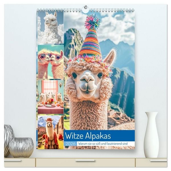 Produktbild: Witzige Alpakas (hochwertiger Premium Wandkalender 2026 DIN A2 hoch), Kunstdruck in Hochglanz
