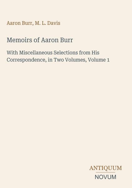 Produktbild: Memoirs of Aaron Burr