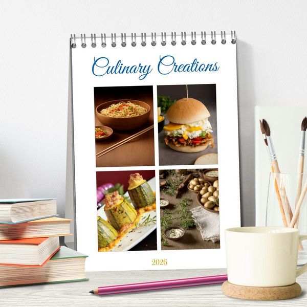 Produktbild: Culinary Creations (Desk Calendar 2026 DIN A5 portrait), CALVENDO 12 Month DeskCalendar