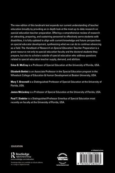 Produktbild: Handbook of Research on Special Education Teacher Preparation