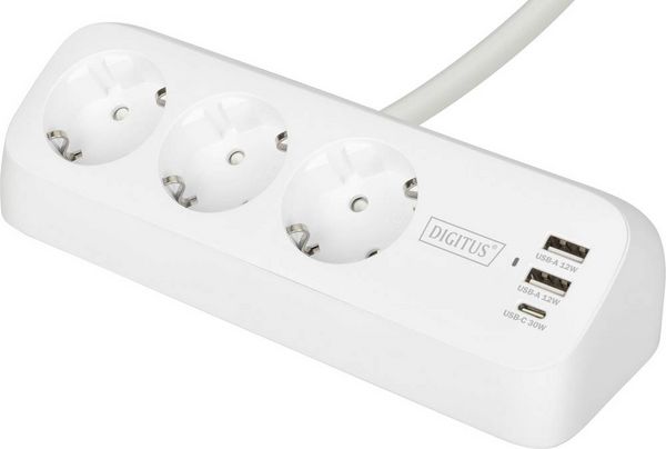 Produktbild: Digitus DA-70626 Tischsteckdose Wei&szlig; Schutzkontakt 1St.