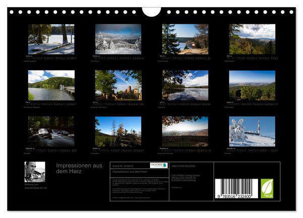 Produktbild: Impressionen aus dem Harz (Wandkalender 2026 DIN A4 quer), CALVENDO Monatskalender