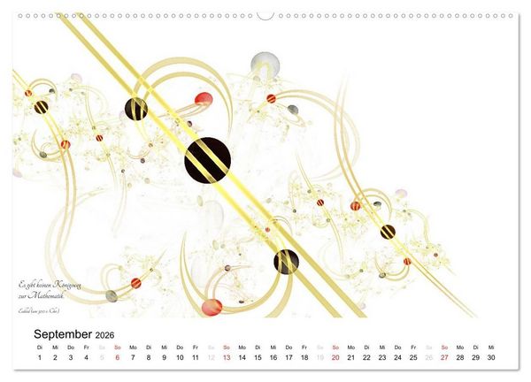 Produktbild: Mathematik - Grafiken und Zitate 2026 (Wandkalender 2026 DIN A2 quer), CALVENDO Monatskalender