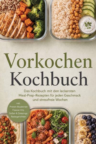 Produktbild: Vorkochen Kochbuch: Das Kochbuch mit den leckersten Meal-Prep-Rezepten f&uuml;r jeden Geschmack und stressfreie Wochen - inkl. Protein-Bausteinen, Freezer-
