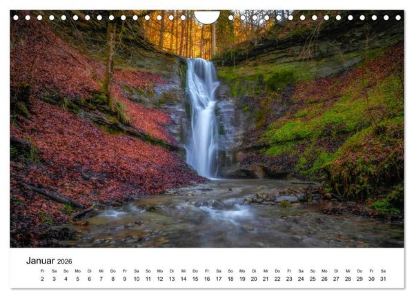 Produktbild: Wasserfallwelt Schweiz (Wandkalender 2026 DIN A4 quer), CALVENDO Monatskalender
