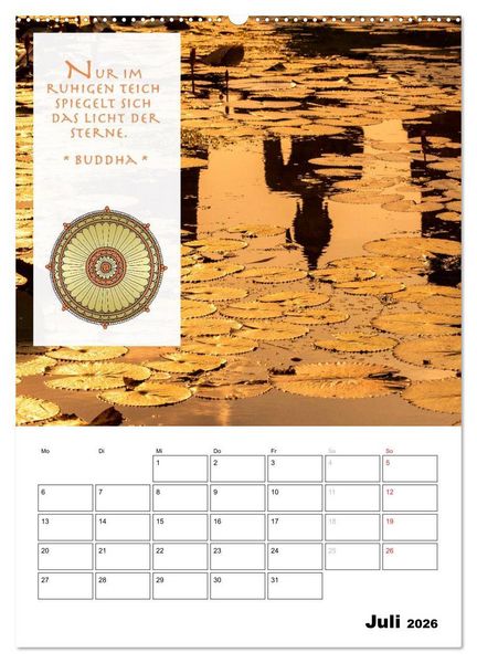 Produktbild: BUDDHAS ZITATE Buddhistische Weisheiten (Wandkalender 2026 DIN A2 hoch), CALVENDO Monatskalender