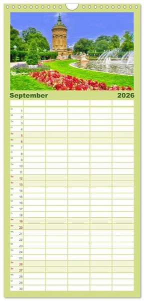 Produktbild: Familienplaner 2026 - Mannheim - Die Stadt im Quadrat mit 5 Spalten (Wandkalender, 21 x 45 cm) CALVENDO