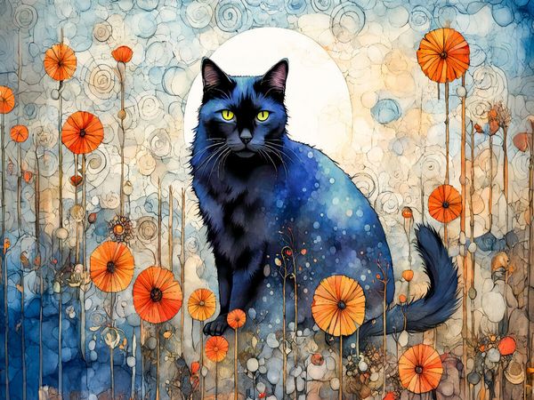 Produktbild: CALVENDO Puzzle Katzenzauber im Mohnfeld | 1000 Teile Lege-Gr&ouml;&szlig;e 64x48cm Foto-Puzzle f&uuml;r gl&uuml;ckliche Stunden
