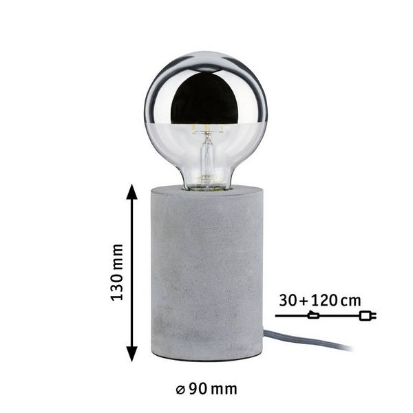Produktbild: Paulmann Neordic Mik 79621 Tischlampe LED E27 20W Beton-Grau