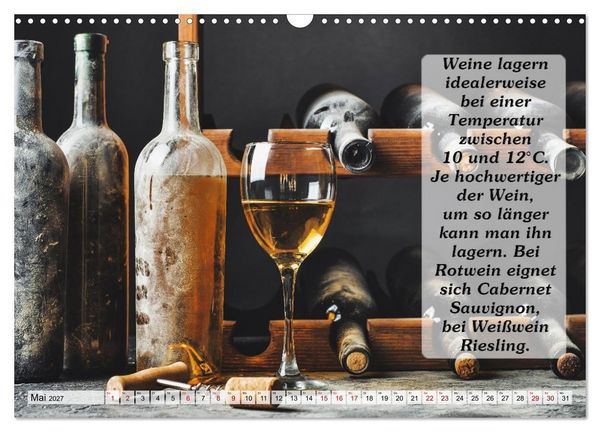 Produktbild: Wissenswertes &uuml;ber Wein (Wandkalender 2027 DIN A3 quer), CALVENDO Monatskalender