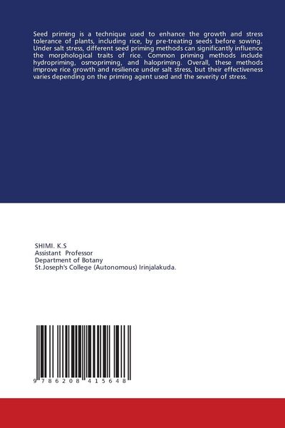 Produktbild: Effects of Seed Priming Methods on Morphological Traits of Rice