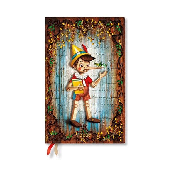 Produktbild: 2027 Carlo Collodi, Pinocchio Maxi Horizontal Hardcover 12-Month Weekly Planner, 160pg, 100gsm by Paperblanks (Fairy Tale Collection)
