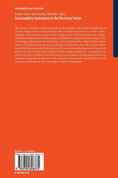 Produktbild: Sustainability Innovations in the Electricity Sector