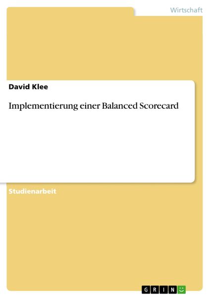 Produktbild: Implementierung einer Balanced Scorecard