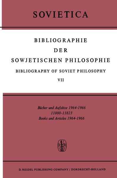 Produktbild: Bibliographie der Sowjetischen Philosophie Bibliography of Soviet Philosophy