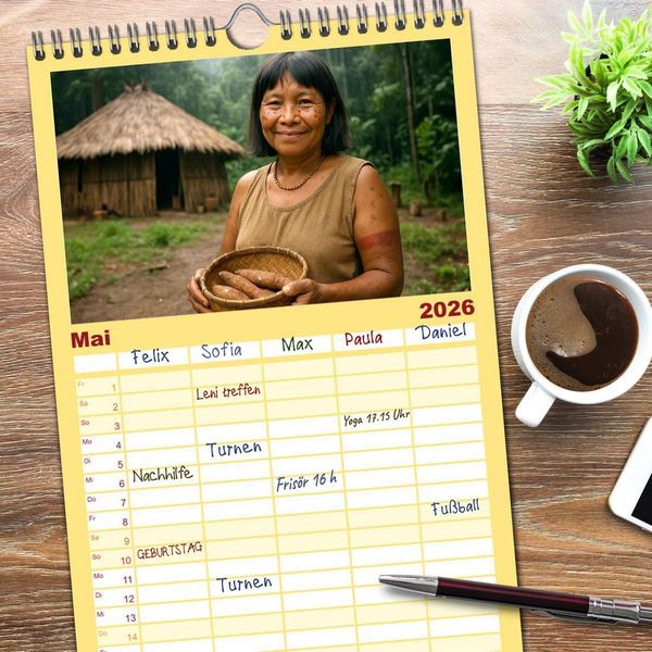 Produktbild: Familienplaner 2026 - Die H&uuml;ter alter Welten mit 5 Spalten (Wandkalender, 21 x 45 cm) CALVENDO