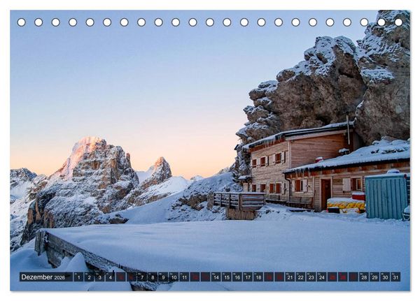 Produktbild: H&uuml;ttenzauber: Bergh&uuml;tten in den Alpen (Tischkalender 2026 DIN A5 quer), CALVENDO Monatskalender