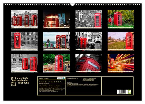 Produktbild: Die bekannteste Telefonzelle der Welt - Telephone Booth (Wandkalender 2026 DIN A2 quer), CALVENDO Monatskalender