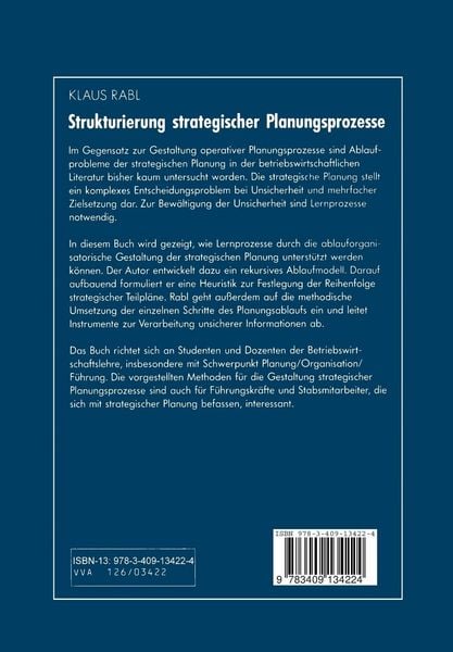 Produktbild: Strukturierung strategischer Planungsprozesse