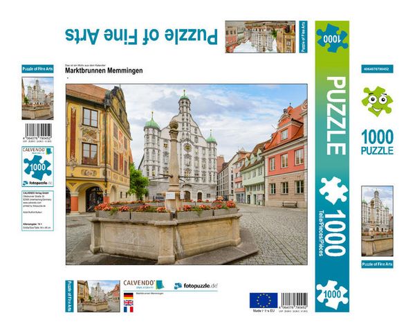 CALVENDO Puzzle Marktbrunnen Memmingen | 1000 Teile Lege-Größe 64x48cm Foto-Puzzle für glückliche Stunden