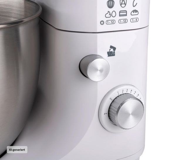 Produktbild: Alpina K&uuml;chenmaschine mit Edelstahlsch&uuml;ssel 12 Geschwindigkeiten Wei&szlig;