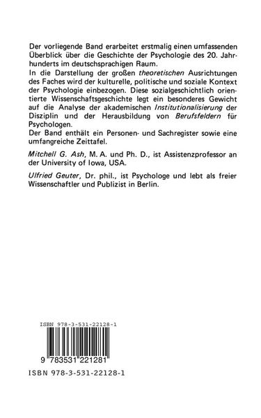 Produktbild: Geschichte der deutschen Psychologie im 20. Jahrhundert